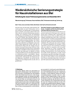 Niedersächsische Sanierungsstrategie für Hausinstallationen aus Blei