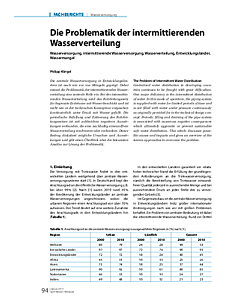 Die Problematik der intermittierenden Wasserverteilung