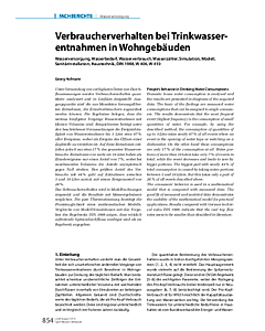 Verbraucherverhalten bei Trinkwasserentnahmen in Wohngebäuden