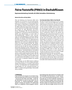 Feine Feststoffe (PM63) in Dachabflüssen