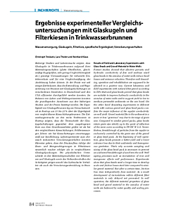 Ergebnisse experimenteller Vergleichsuntersuchungen mit Glaskugeln und Filterkiesen in Trinkwasserbrunnen