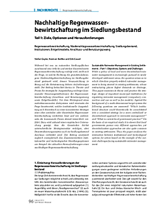 Nachhaltige Regenwasserbewirtschaftung im Siedlungsbestand