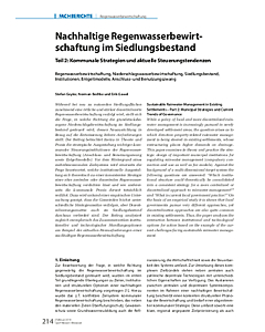 Nachhaltige Regenwasserbewirtschaftung im Siedlungsbestand