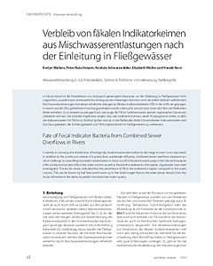 Verbleib von fäkalen Indikatorkeimen aus Mischwasserentlastungen nach der Einleitung in Fließgewässer