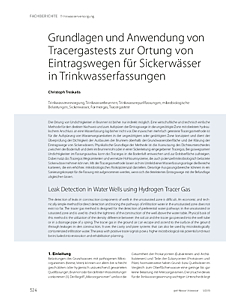 Grundlagen und Anwendung von Tracergastests zur Ortung von Eintragswegen für Sickerwässer in Trinkwasserfassungen
