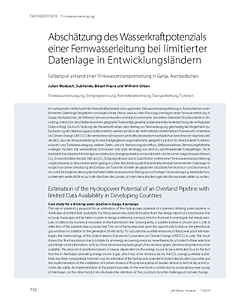 Abschätzung des Wasserkraftpotenzials einer Fernwasserleitung bei limitierter Datenlage in Entwicklungsländern
