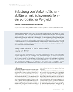 Belastung von Verkehrsflächenabflüssen mit Schwermetallen – ein europäischer Vergleich