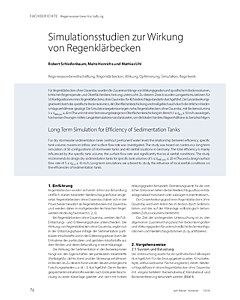 Simulationsstudien zur Wirkung von Regenklärbecken