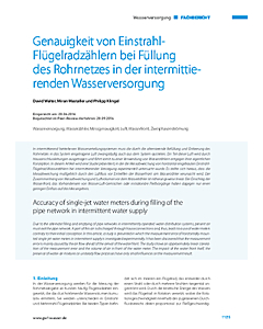 Genauigkeit von Einstrahl-Flügelradzählern bei Füllung des Rohrnetzes in der intermittierenden Wasserversorgung