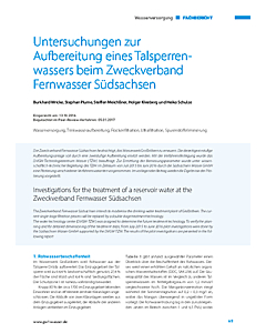 Untersuchungen zur Aufbereitung eines Talsperrenwassers beim Zweckverband Fernwasser Südsachsen