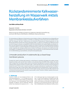 Rückstandsminimierte Kalkwasserherstellung im Wasserwerk mittels Membrankreislaufverfahren