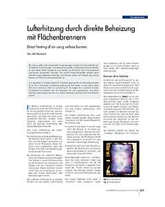 Lufterhitzung durch direkte Beheizung mit Flächenbrennern