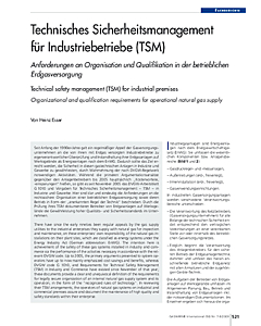 Technisches Sicherheitsmanagement für Industriebetriebe (TSM)