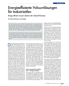 Energieeffiziente Vakuumlösungen für Industrieöfen