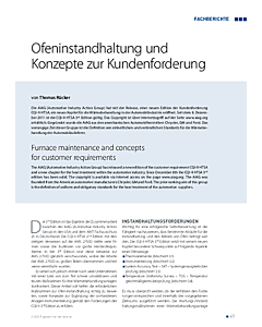 Ofeninstandhaltung und Konzepte zur Kundenforderung