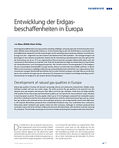 Entwicklung der Erdgasbeschaffenheiten in Europa