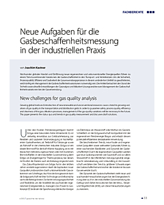Neue Aufgaben für die Gasbeschaffenheitsmessung in der industriellen Praxis