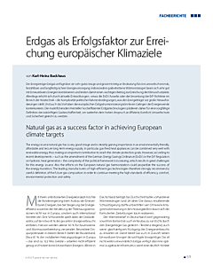 Erdgas als Erfolgsfaktor zur Erreichung europäischer Klimaziele