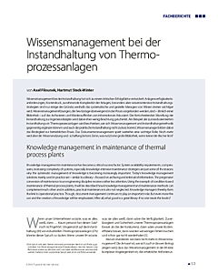 Wissensmanagement bei der Instandhaltung von Thermoprozessanlagen