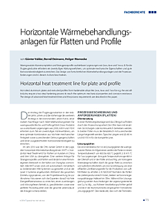 Horizontale Wärmebehandlungsanlagen für Platten und Profile