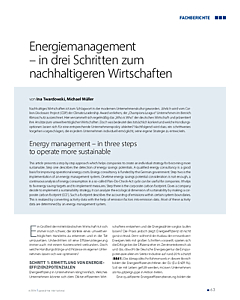 Energiemanagement – in drei Schritten zum nachhaltigeren Wirtschaften