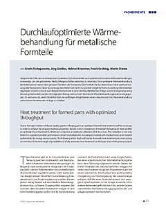 Durchlaufoptimierte Wärmebehandlung für metallische Formteile