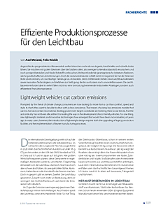 Effiziente Produktionsprozesse für den Leichtbau