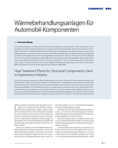 Wärmebehandlungsanlagen für Automobil-Komponenten