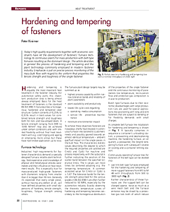 Hardening and tempering of fasteners