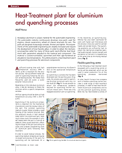 Heat-treatment plant for aluminium and quenching processes