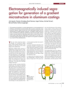 Electromagnetically induced segregation for generation of a gradient microstructure in aluminum castings