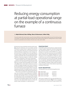 Reducing energy consumption at partial-load operational range on the example of a continuous furnace