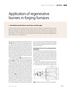 Application of regenerative burners in forging furnaces