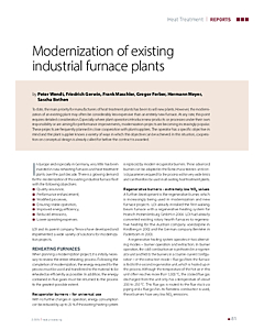 Modernization of existing industrial furnace plants