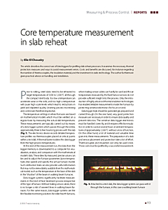 Core temperature measurement in slab reheat
