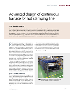 Advanced design of continuous furnace for hot stamping line