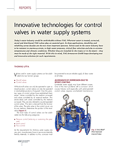 Innovative technologies for control valves in water supply systems