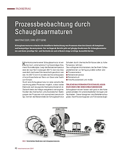 Prozessbeobachtung durch Schauglasarmaturen