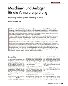 Maschinen und Anlagen für die Armaturenprüfung