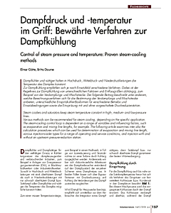 Dampfdruck und -temperatur im Griff: Bewährte Verfahren zur Dampfkühlung
