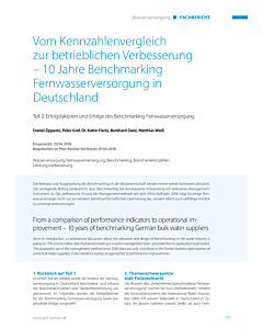 Vom Kennzahlenvergleich zur betrieblichen Verbesserung – 10 Jahre Benchmarking Fernwasserversorgung in Deutschland