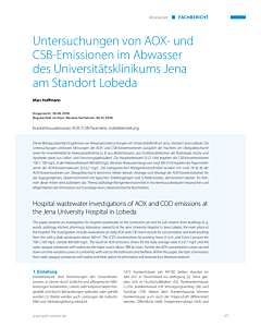 Untersuchungen von AOX- und CSB-Emissionen im Abwasser des Universitätsklinikums Jena am Standort Lobeda