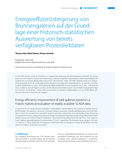 Energieeffizienzsteigerung von Brunnengalerien auf der Grundlage einer historisch-statistischen Auswertung von bereits verfügbaren Prozessleitdaten