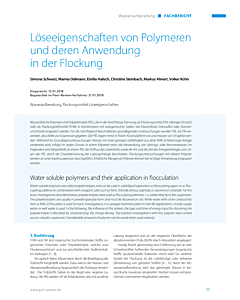 Löseeigenschaften von Polymeren und deren Anwendung in der Flockung