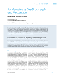 Kondensate aus Gas-Druckregel- und Messanlagen