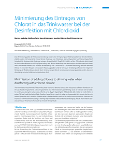 Minimierung des Eintrages von Chlorat in das Trinkwasser bei der Desinfektion mit Chlordioxid
