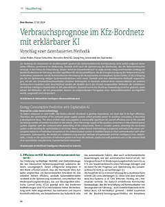 Verbrauchsprognose im Kfz-Bordnetz mit erklärbarer KI