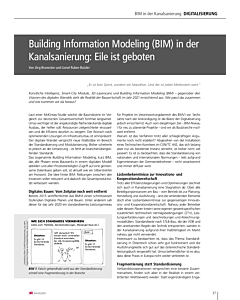 Building Information Modeling (BIM) in der Kanalsanierung: Eile ist geboten