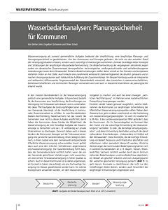Wasserbedarfsanalysen: Planungssicherheit für Kommunen