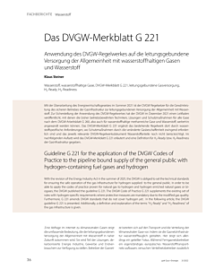 Das DVGW-Merkblatt G 221